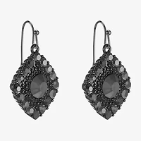 Mixit Black Womens Gray Glass Drop Earrings