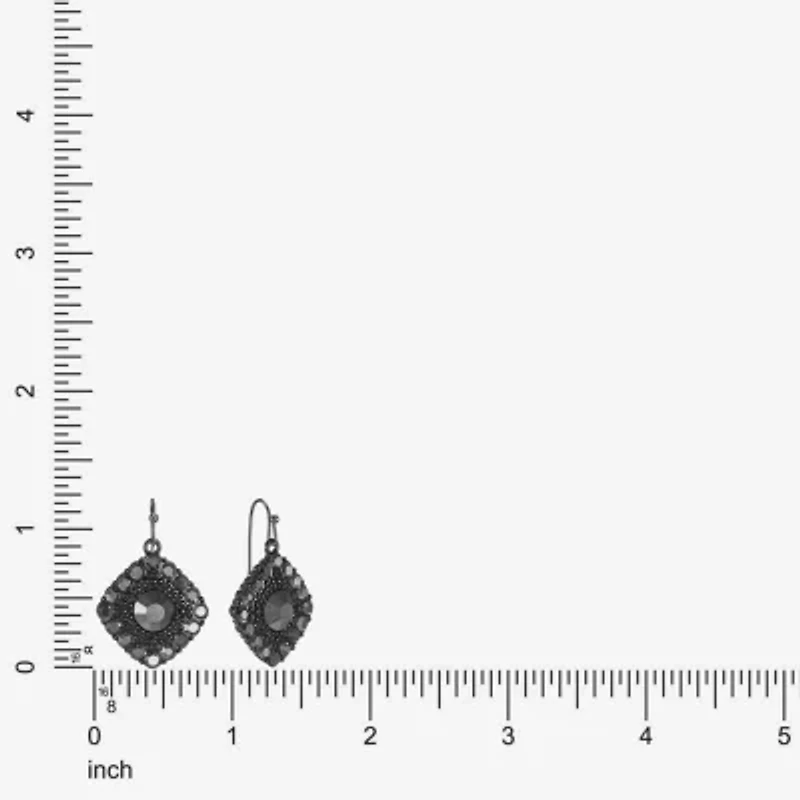 Mixit Black Womens Gray Glass Drop Earrings