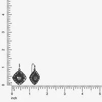 Mixit Black Womens Gray Glass Drop Earrings