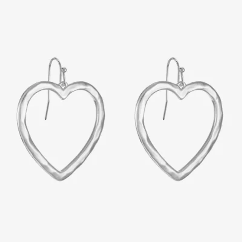 Liz Claiborne Womens Heart Drop Earrings