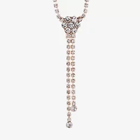 Monet Jewelry Timeless Rose Gold Lariat Necklace And Drop Earring Womens Glass 2-pc. Jewelry Set