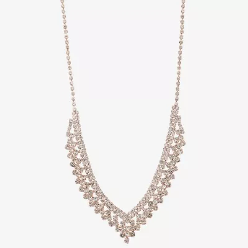 Monet Jewelry Timeless Rose Gold Womens 17 Inch Collar Necklace
