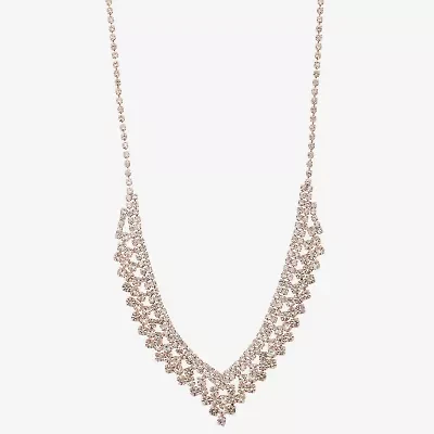 Monet Jewelry Timeless Rose Gold Womens 17 Inch Collar Necklace