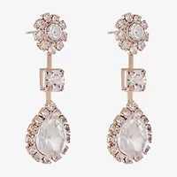 Monet Jewelry Timeless Rose Gold Womens Glass Hypoallergenic Drop Earrings