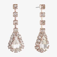 Monet Jewelry Timeless Rose Gold Womens Glass Hypoallergenic Drop Earrings