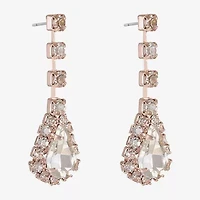 Monet Jewelry Timeless Rose Gold Womens Glass Hypoallergenic Drop Earrings