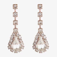 Monet Jewelry Timeless Rose Gold Womens Glass Hypoallergenic Drop Earrings