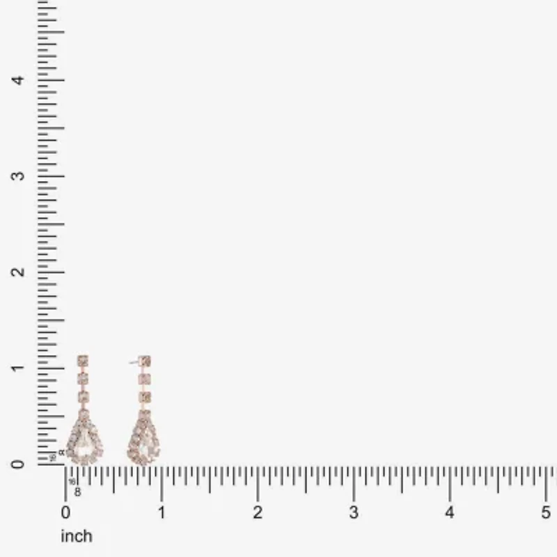 Monet Jewelry Timeless Rose Gold Womens Glass Hypoallergenic Drop Earrings