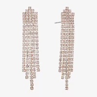 Monet Jewelry Timeless Rose Gold Tassle Womens Glass Hypoallergenic Drop Earrings