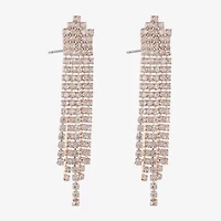 Monet Jewelry Timeless Rose Gold Tassle Womens Glass Hypoallergenic Drop Earrings