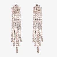 Monet Jewelry Timeless Rose Gold Tassle Womens Glass Hypoallergenic Drop Earrings