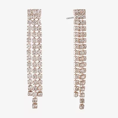 Monet Jewelry Timeless Rose Gold Womens Glass Hypoallergenic Drop Earrings