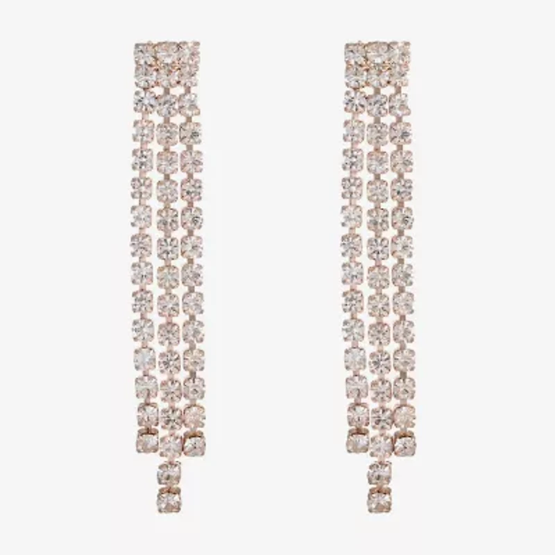 Monet Jewelry Timeless Rose Gold Womens Glass Hypoallergenic Drop Earrings