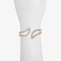 Monet Jewelry Timeless Rose Gold Womens Glass Cuff Bracelet
