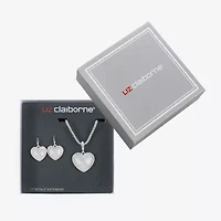 Liz Claiborne Pendant Necklace And Drop Earring Womens Heart 2-pc. Jewelry Set