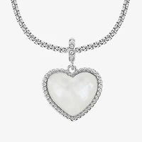 Liz Claiborne Pendant Necklace And Drop Earring Womens Heart 2-pc. Jewelry Set