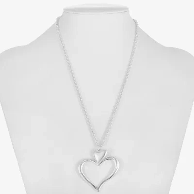 Liz Claiborne Womens Heart 17 Inch Pendant Necklace