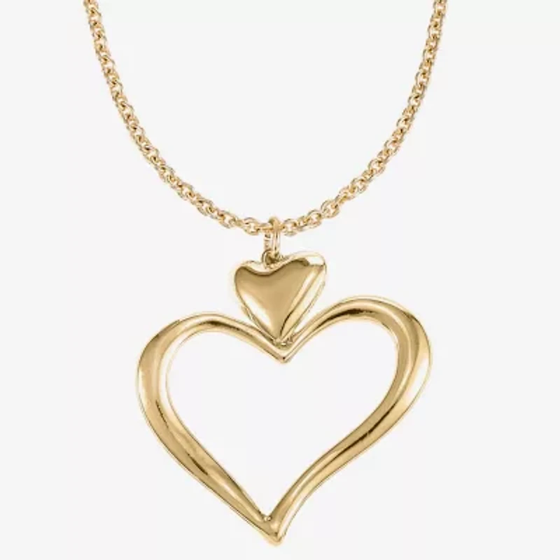 Liz Claiborne Womens Heart 17 Inch Pendant Necklace