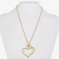 Liz Claiborne Womens Heart 17 Inch Pendant Necklace