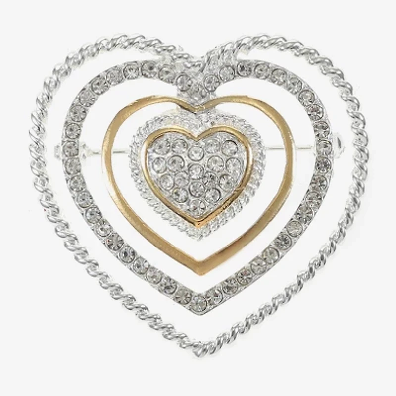 Monet Jewelry Two Tone Glass Pin