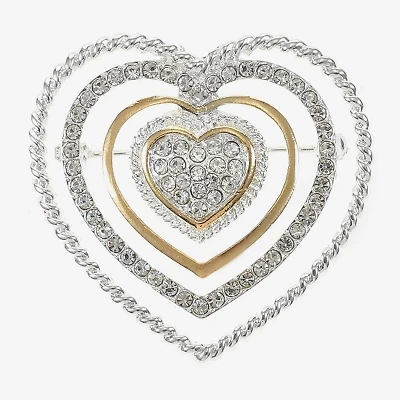 Monet Jewelry Two Tone Glass Pin