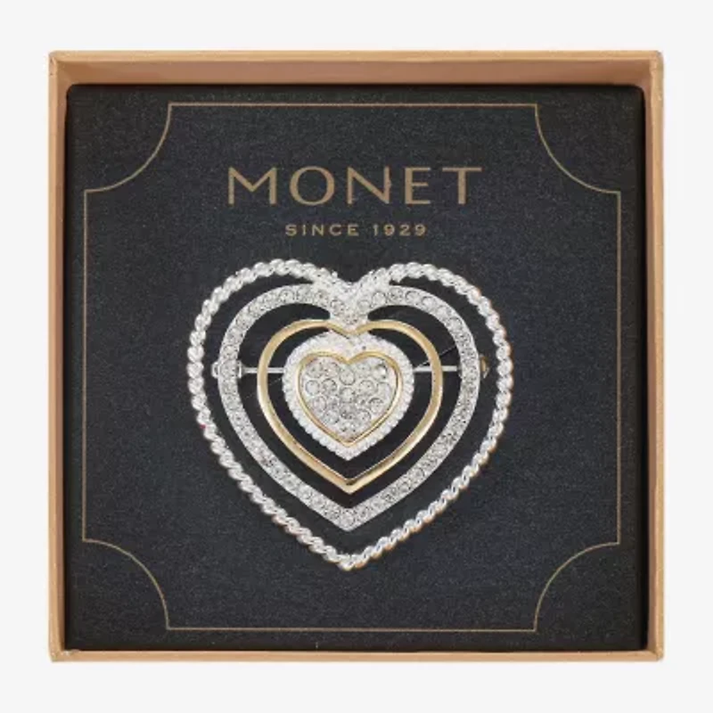Monet Jewelry Two Tone Glass Pin