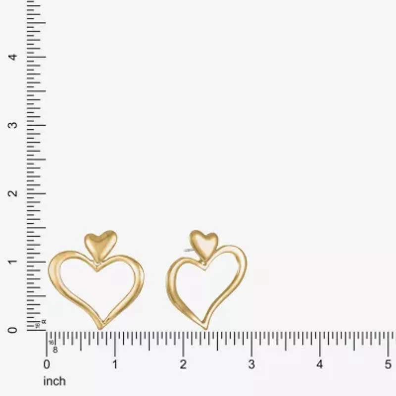Liz Claiborne Large Open Womens Heart Hypoallergenic Drop Earrings