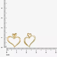 Liz Claiborne Large Open Womens Heart Hypoallergenic Drop Earrings
