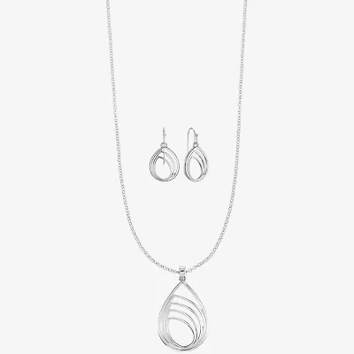 Liz Claiborne Pendant Necklace And Drop Earring Womens 2-pc. Jewelry Set