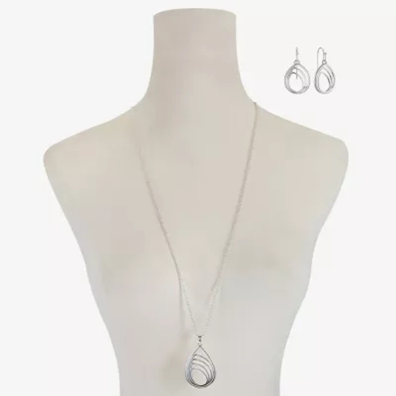 Liz Claiborne Pendant Necklace And Drop Earring Womens 2-pc. Jewelry Set