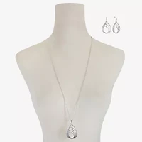 Liz Claiborne Pendant Necklace And Drop Earring Womens 2-pc. Jewelry Set