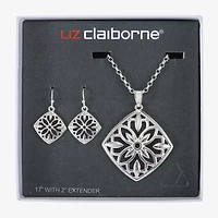 Liz Claiborne Pendant Necklace And Drop Earring Womens 2-pc. Jewelry Set