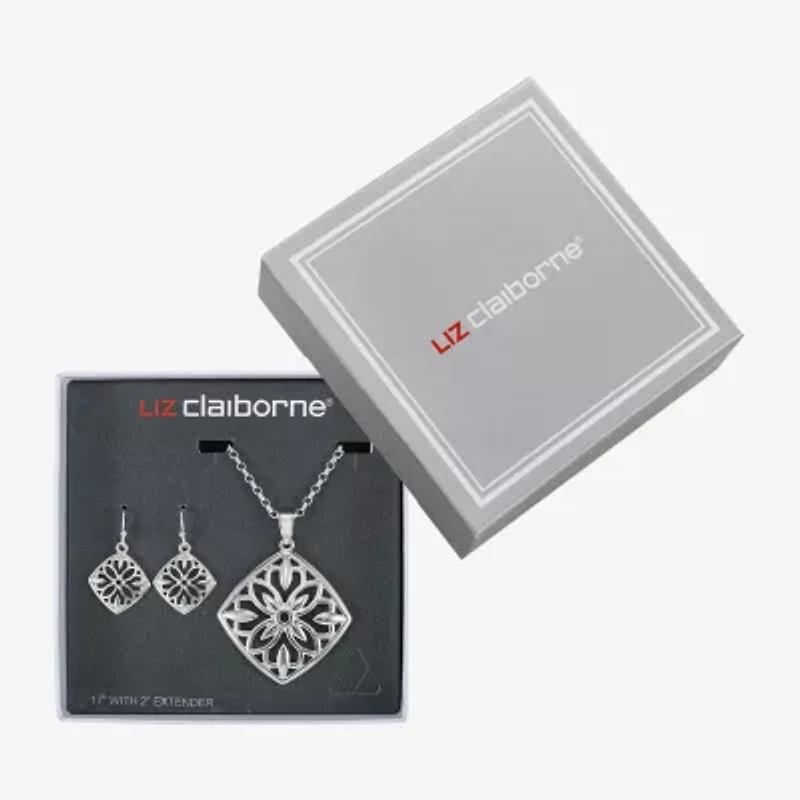 Liz Claiborne Pendant Necklace And Drop Earring Womens 2-pc. Jewelry Set