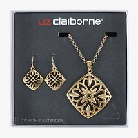 Liz Claiborne Pendant Necklace And Drop Earring Womens 2-pc. Jewelry Set