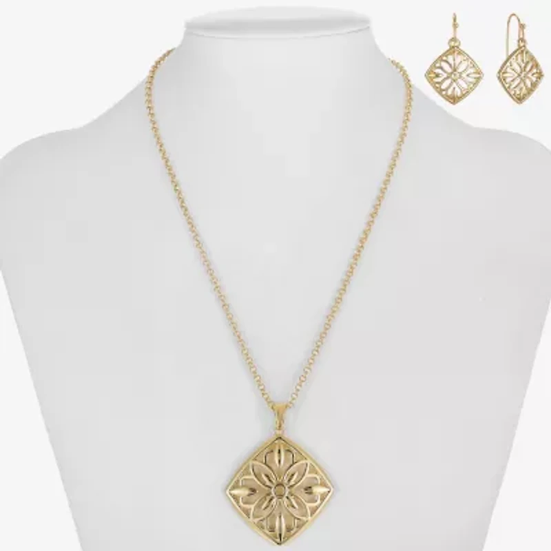 Liz Claiborne Pendant Necklace And Drop Earring Womens 2-pc. Jewelry Set