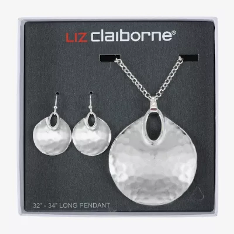 Liz Claiborne Pendant Necklace And Drop Earring Womens 2-pc. Jewelry Set