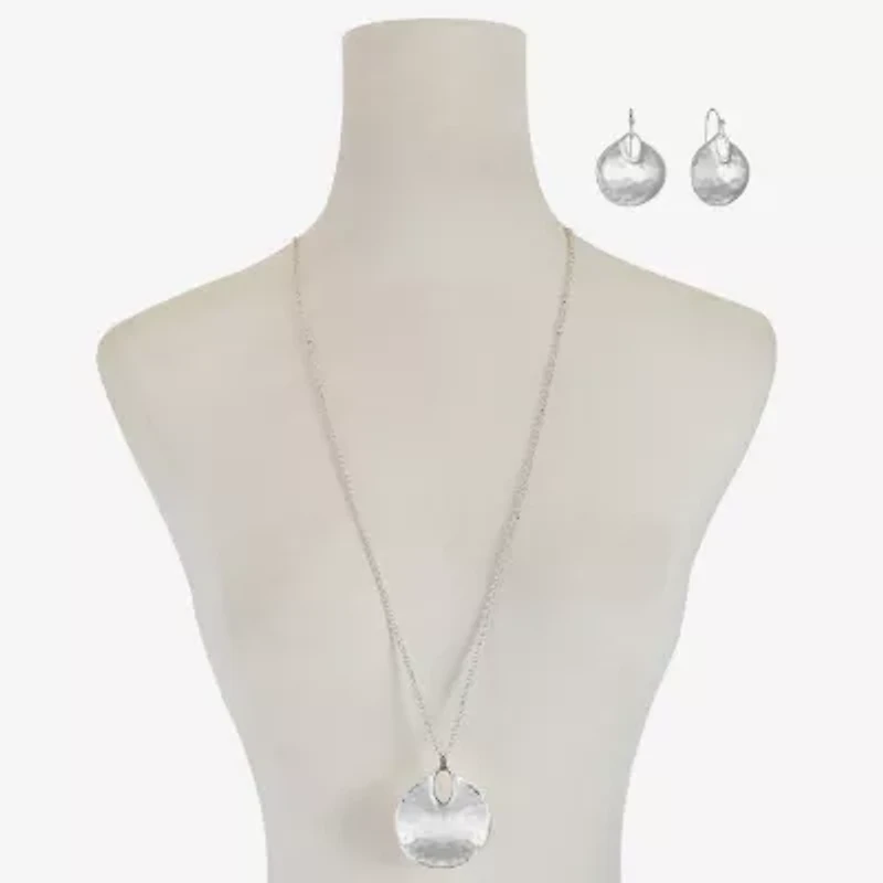 Liz Claiborne Pendant Necklace And Drop Earring Womens 2-pc. Jewelry Set