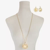 Liz Claiborne Pendant Necklace And Drop Earring Womens 2-pc. Jewelry Set