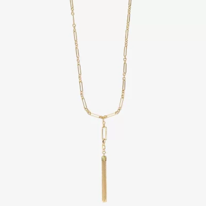 Liz Claiborne Tassle Womens Paperclip 32 Inch Pendant Necklace