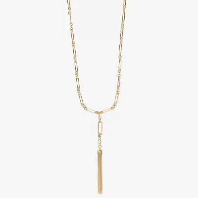 Liz Claiborne Tassle Womens Paperclip 32 Inch Pendant Necklace