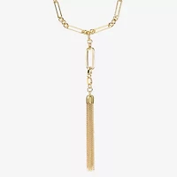 Liz Claiborne Tassle Womens Paperclip 32 Inch Pendant Necklace