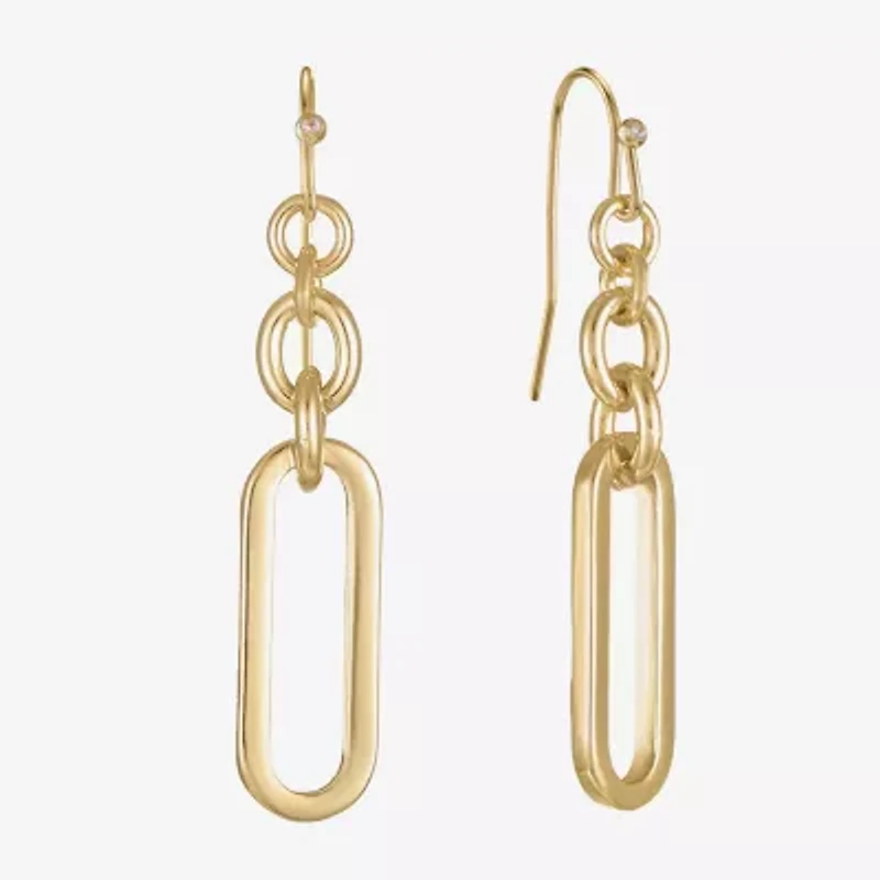 Liz Claiborne Womens Paperclip Drop Earrings