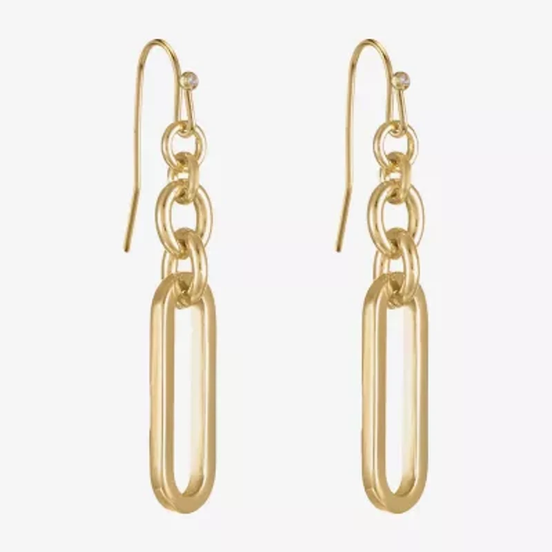 Liz Claiborne Womens Paperclip Drop Earrings
