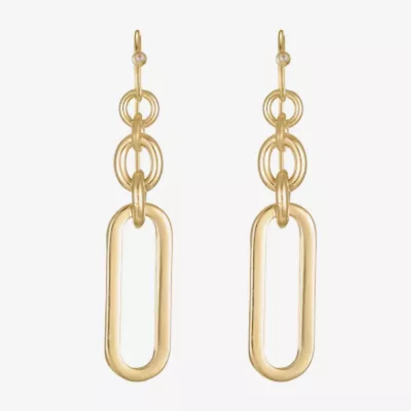 Liz Claiborne Womens Paperclip Drop Earrings