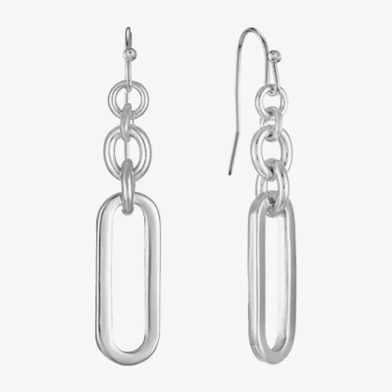 Liz Claiborne Womens Paperclip Drop Earrings