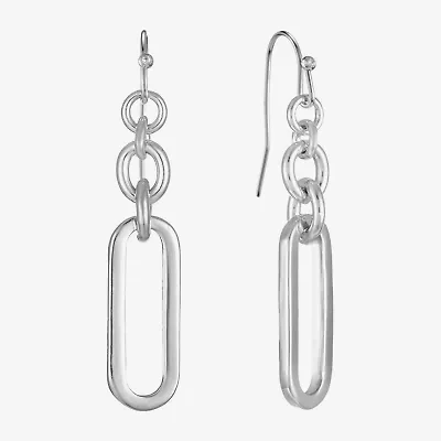 Liz Claiborne Womens Paperclip Drop Earrings