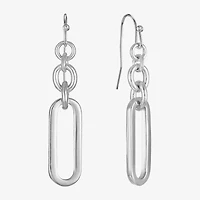 Liz Claiborne Womens Paperclip Drop Earrings