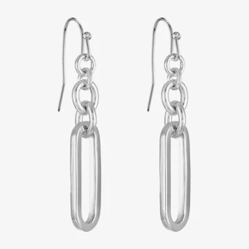 Liz Claiborne Womens Paperclip Drop Earrings