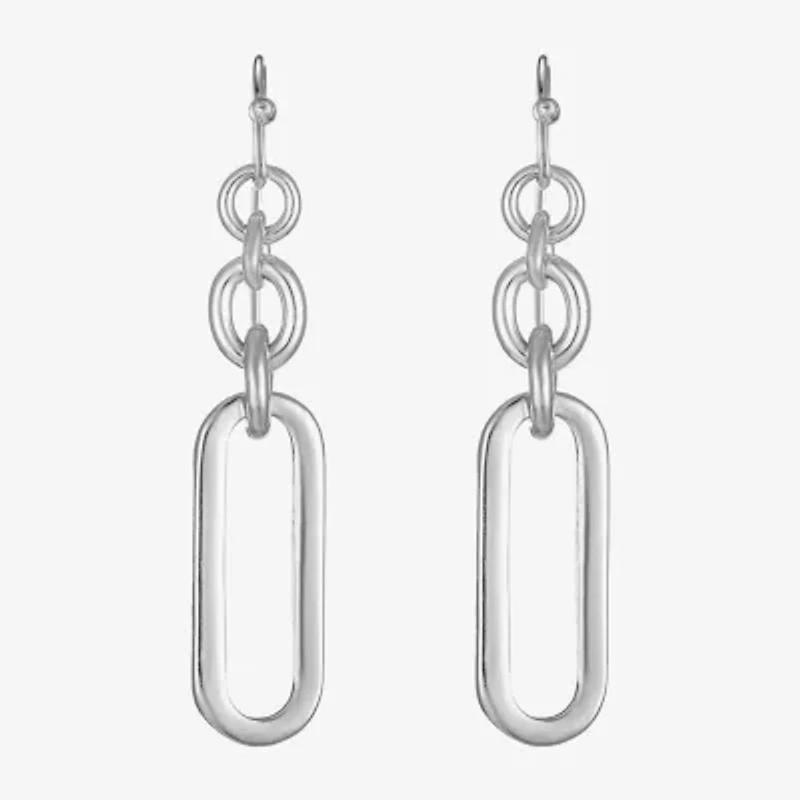 Liz Claiborne Womens Paperclip Drop Earrings