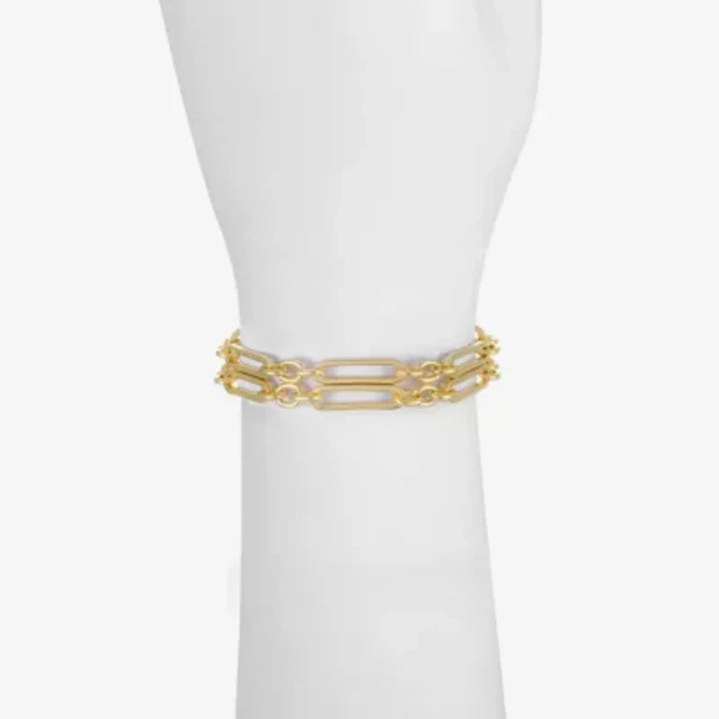 Liz Claiborne Layered Womens Solid Link Bracelet
